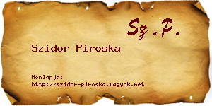 Szidor Piroska névjegykártya