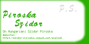 piroska szidor business card